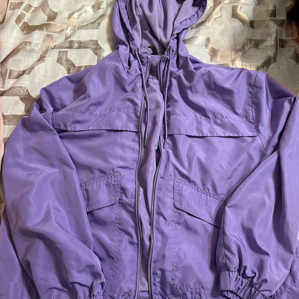 Purple Cropped Windbreaker